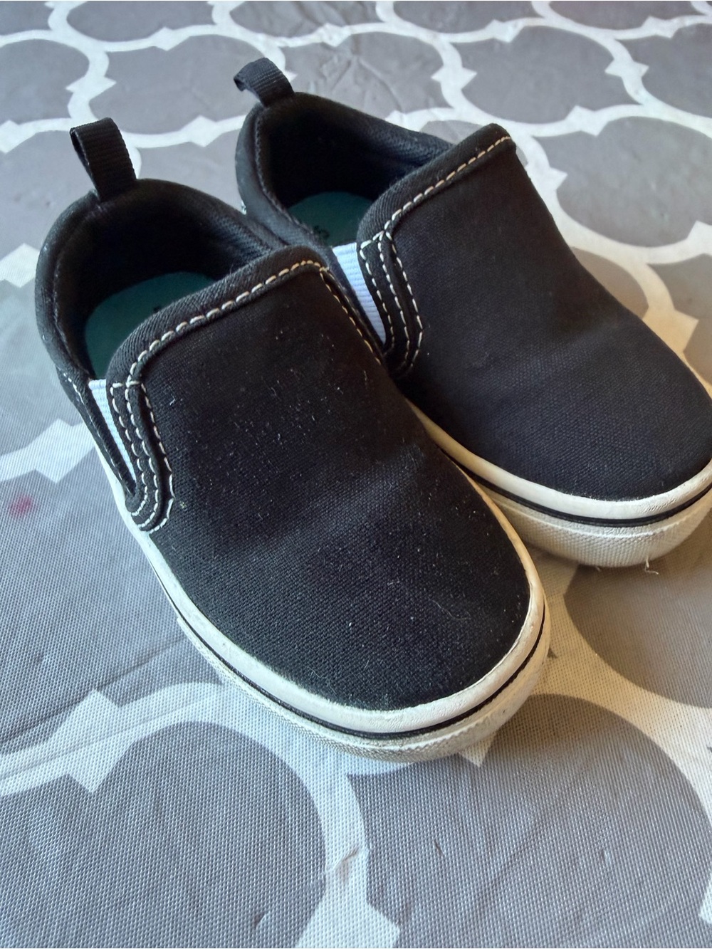 wonder nation Black Slip-On Canvas Sneakers for Kids